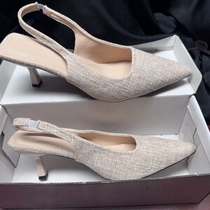 New Cream Slingback Heels Size 40 or 8 1/2